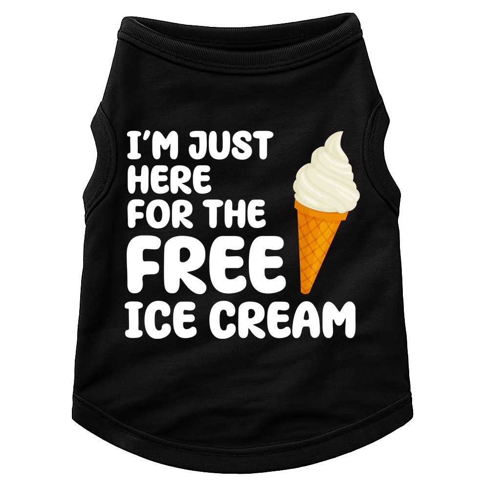 I'm Just Here For The Free Ice Cream Funny Doggie Tank