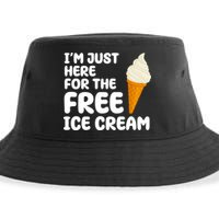 I'm Just Here For The Free Ice Cream Funny Sustainable Bucket Hat