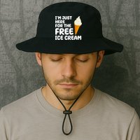 I'm Just Here For The Free Ice Cream Funny Bucket Hat