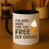 I'm Just Here For The Free Ice Cream Funny Mug