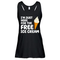 I'm Just Here For The Free Ice Cream Funny Ladies Essential Flowy Tank