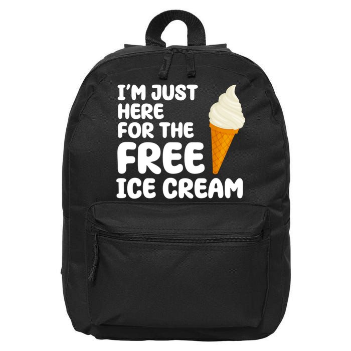 I'm Just Here For The Free Ice Cream Funny 16 in Basic Backpack
