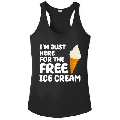 I'm Just Here For The Free Ice Cream Funny Ladies PosiCharge Competitor Racerback Tank