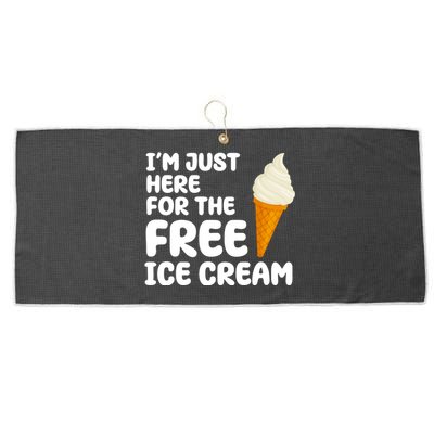 I'm Just Here For The Free Ice Cream Funny Large Microfiber Waffle Golf Towel