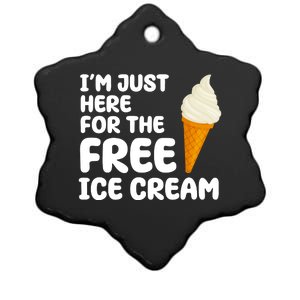 I'm Just Here For The Free Ice Cream Funny Ceramic Star Ornament