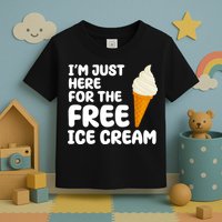 I'm Just Here For The Free Ice Cream Funny Toddler T-Shirt