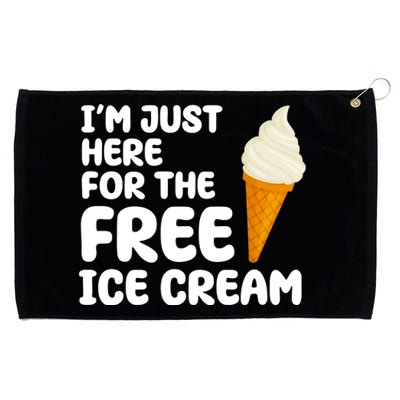 I'm Just Here For The Free Ice Cream Funny Grommeted Golf Towel