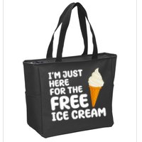 I'm Just Here For The Free Ice Cream Funny Zip Tote Bag