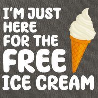 I'm Just Here For The Free Ice Cream Funny Cotton Canvas Backpack