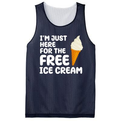 I'm Just Here For The Free Ice Cream Funny Mesh Reversible Basketball Jersey Tank