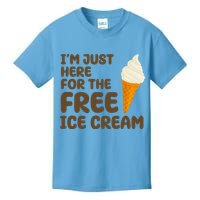 I'm Just Here For The Free Ice Cream Funny Kids T-Shirt