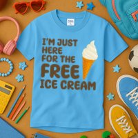 I'm Just Here For The Free Ice Cream Funny Kids T-Shirt