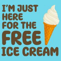 I'm Just Here For The Free Ice Cream Funny Kids T-Shirt