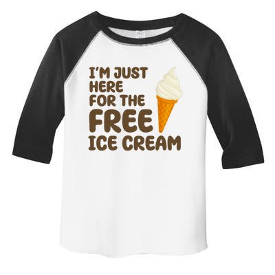 I'm Just Here For The Free Ice Cream Funny Toddler Fine Jersey T-Shirt