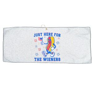 IM Just Here For The Wieners 4th Of July Funny Hot Dog Large Microfiber Waffle Golf Towel