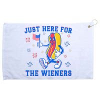 IM Just Here For The Wieners 4th Of July Funny Hot Dog Grommeted Golf Towel