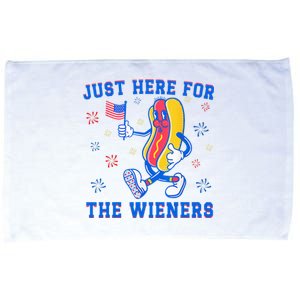 IM Just Here For The Wieners 4th Of July Funny Hot Dog Microfiber Hand Towel