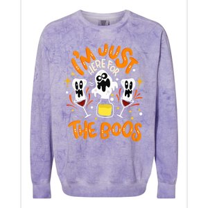 IM Just Here For The Boos Halloween Booze Pun Colorblast Crewneck Sweatshirt