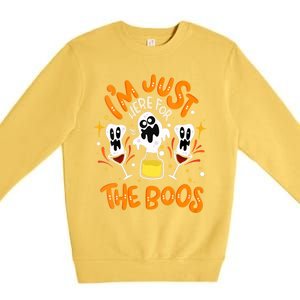 IM Just Here For The Boos Halloween Booze Pun Premium Crewneck Sweatshirt