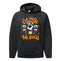 IM Just Here For The Boos Halloween Booze Pun Performance Fleece Hoodie