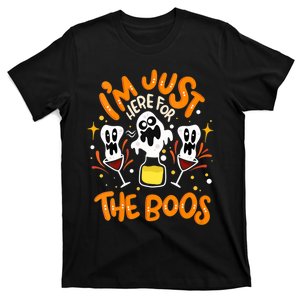 IM Just Here For The Boos Halloween Booze Pun T-Shirt