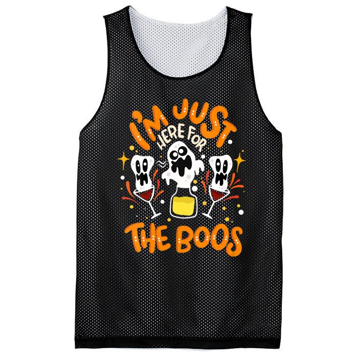 IM Just Here For The Boos Halloween Booze Pun Mesh Reversible Basketball Jersey Tank