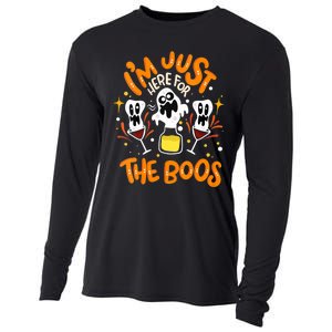 IM Just Here For The Boos Halloween Booze Pun Cooling Performance Long Sleeve Crew