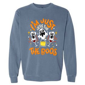 IM Just Here For The Boos Halloween Booze Pun Garment-Dyed Sweatshirt