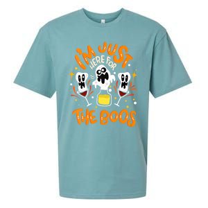 IM Just Here For The Boos Halloween Booze Pun Sueded Cloud Jersey T-Shirt