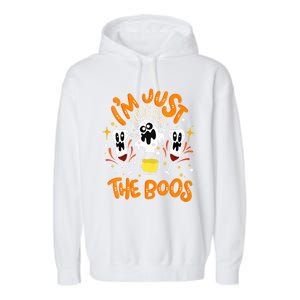 IM Just Here For The Boos Halloween Booze Pun Garment-Dyed Fleece Hoodie