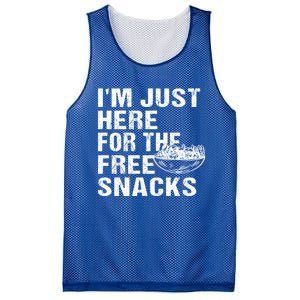 Im Just Here For The Free Snacks Funny Meaningful Gift Mesh Reversible Basketball Jersey Tank