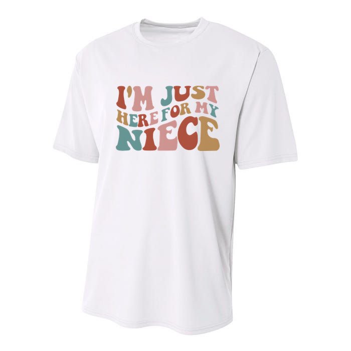 I’M Just Here For My Niece Youth Performance Sprint T-Shirt
