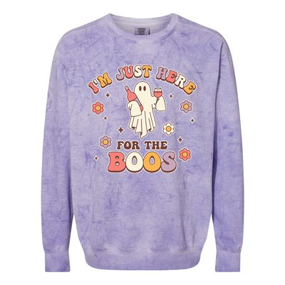 Im Just Here For The Boos Halloween Ghost Cute Funny Colorblast Crewneck Sweatshirt