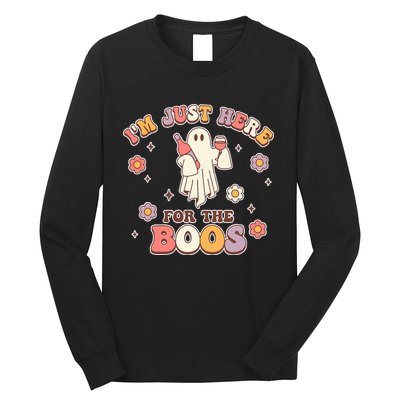 Im Just Here For The Boos Halloween Ghost Cute Funny Long Sleeve Shirt