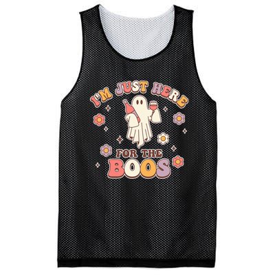 Im Just Here For The Boos Halloween Ghost Cute Funny Mesh Reversible Basketball Jersey Tank