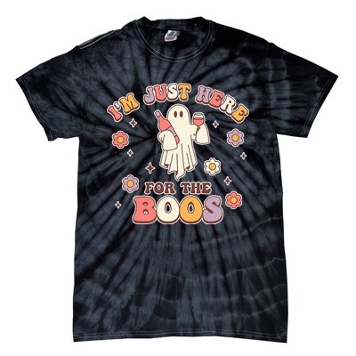 Im Just Here For The Boos Halloween Ghost Cute Funny Tie-Dye T-Shirt