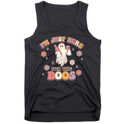 Im Just Here For The Boos Halloween Ghost Cute Funny Tank Top