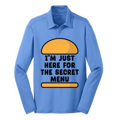 Im Just Here For The Secret U Novelty Word Design Gift Silk Touch Performance Long Sleeve Polo