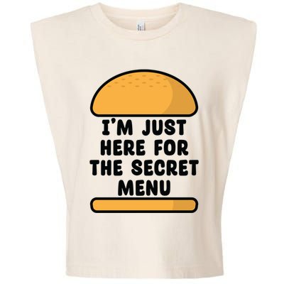 Im Just Here For The Secret U Novelty Word Design Gift Garment-Dyed Women's Muscle Tee