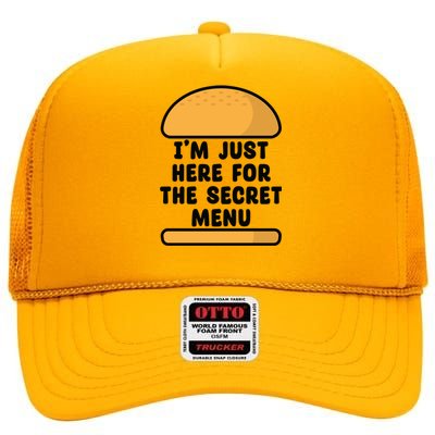 Im Just Here For The Secret U Novelty Word Design Gift High Crown Mesh Back Trucker Hat