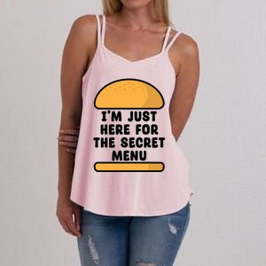 Im Just Here For The Secret U Novelty Word Design Gift Women's Strappy Tank