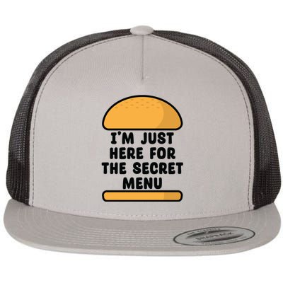 Im Just Here For The Secret U Novelty Word Design Gift Flat Bill Trucker Hat