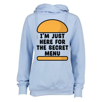 Im Just Here For The Secret U Novelty Word Design Gift Womens Funnel Neck Pullover Hood