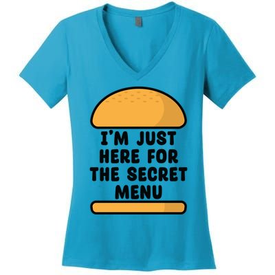 Im Just Here For The Secret U Novelty Word Design Gift Women's V-Neck T-Shirt