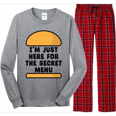 Im Just Here For The Secret U Novelty Word Design Gift Long Sleeve Pajama Set