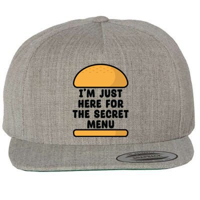 Im Just Here For The Secret U Novelty Word Design Gift Wool Snapback Cap