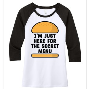 Im Just Here For The Secret U Novelty Word Design Gift Women's Tri-Blend 3/4-Sleeve Raglan Shirt