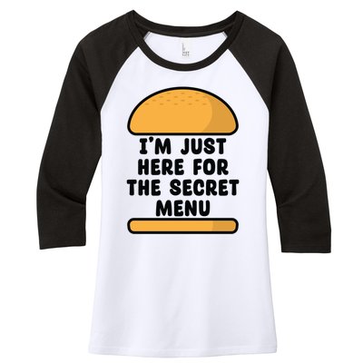 Im Just Here For The Secret U Novelty Word Design Gift Women's Tri-Blend 3/4-Sleeve Raglan Shirt