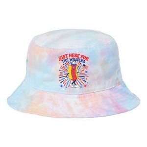 IM Just Here For The Wieners 4th Of July Funny Hot Dog Tie Dye Newport Bucket Hat