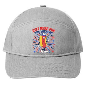 IM Just Here For The Wieners 4th Of July Funny Hot Dog 7-Panel Snapback Hat